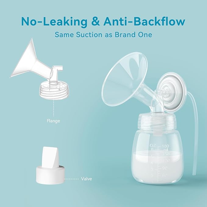 4PCS 21mm Breast Pump Flanges, Duckbill Valves Compatible with Spectra S1/S2/9Plus/Synergy Gold, Motif Luna, Wide-Mouth Bottle Fit, Breast Pump Accessories