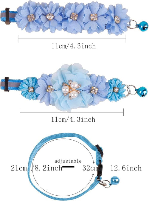2 Pack Cat Collar Pink Floral - Image 2