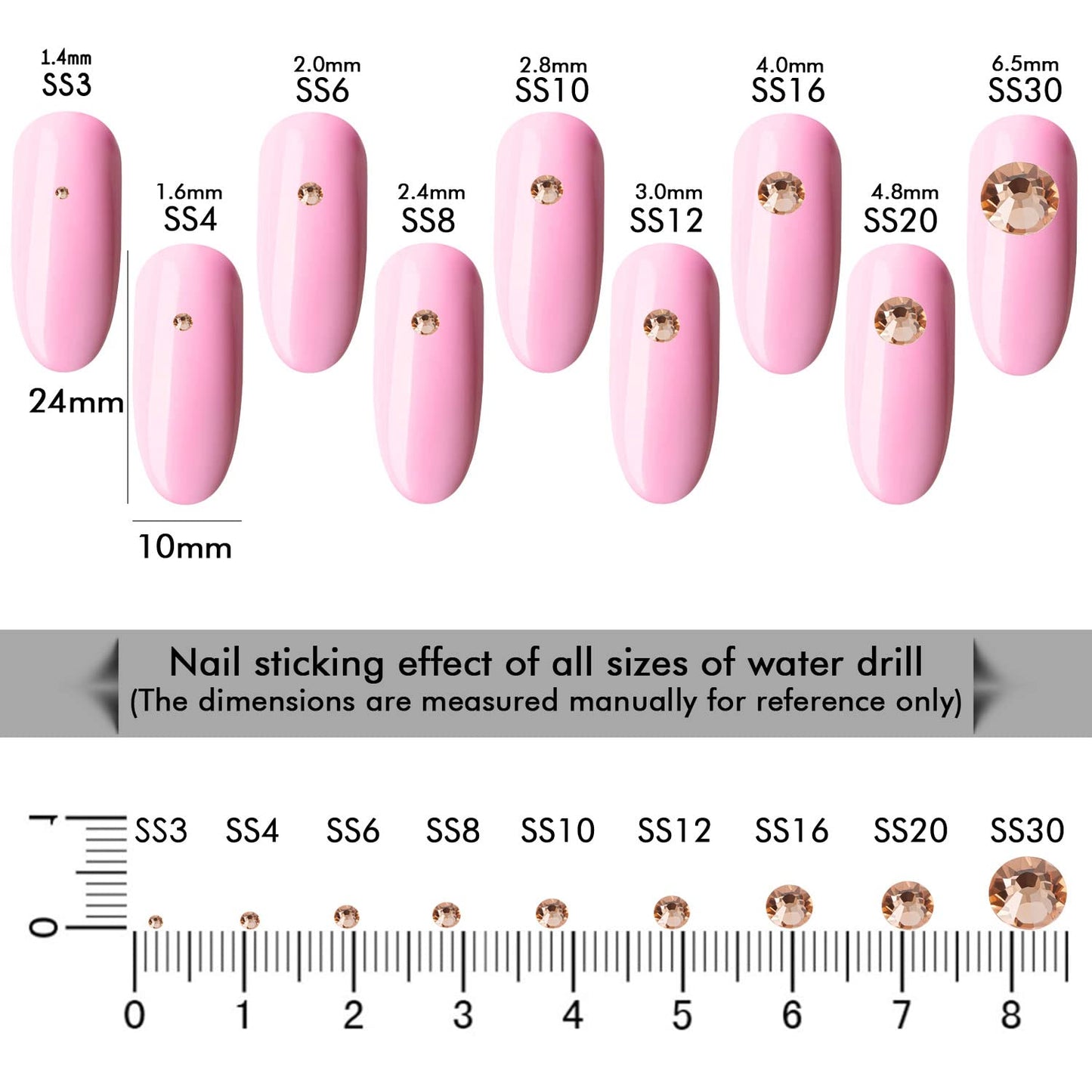 1440Pcs Champagne Crystal Rhinestones,Glass Flatback Rhinestones Gemstones for Nail Face Makeup Art Crafts Clothes Decoration -(SS3,1.4mm,Champagne)