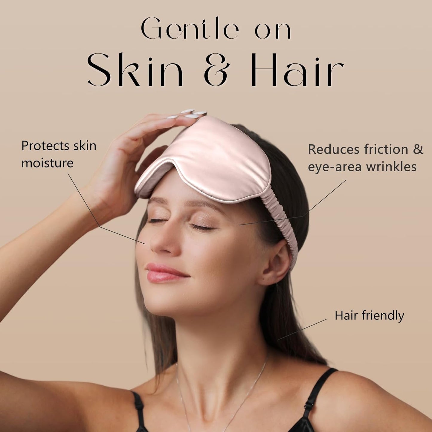 ZIMASILK Adjustable 22 Momme 100% Mulberry Silk Sleep Mask, Upgraded 3D Contoured Cup Eye Mask for Sleeping, Super Soft & Breathable Blindfold, Blackout for Deep Sleeping (Pink)