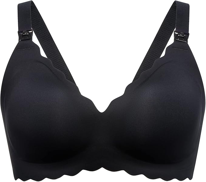 Momcozy Nursing Bras for Breastfeeding, Seamless Pregnancy Maternity Bra Wireless Classic Jelly Strip Support Nursing Bra