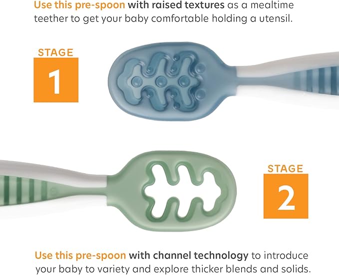 NumNum Baby Bowl & 2 Pack GOOtensils Baby Spoons, Suction Bowls for Baby 4+ Months, Extra Strong Non-Slip Suction, 100% Food-Grade Silicone, BPA-Free, Microwave & Dishwasher Safe (Blue/Green)