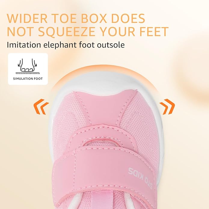 Baby Shoes Wide Toe Box Infant Boy Girl First Walker Shoe Toddler Crib Barefoot Sneakers Non-Slip Sole Soft Breathable Mesh Lightweight Walking Indoor Newborn Chubby Babies 6 9 12 18 24 Months