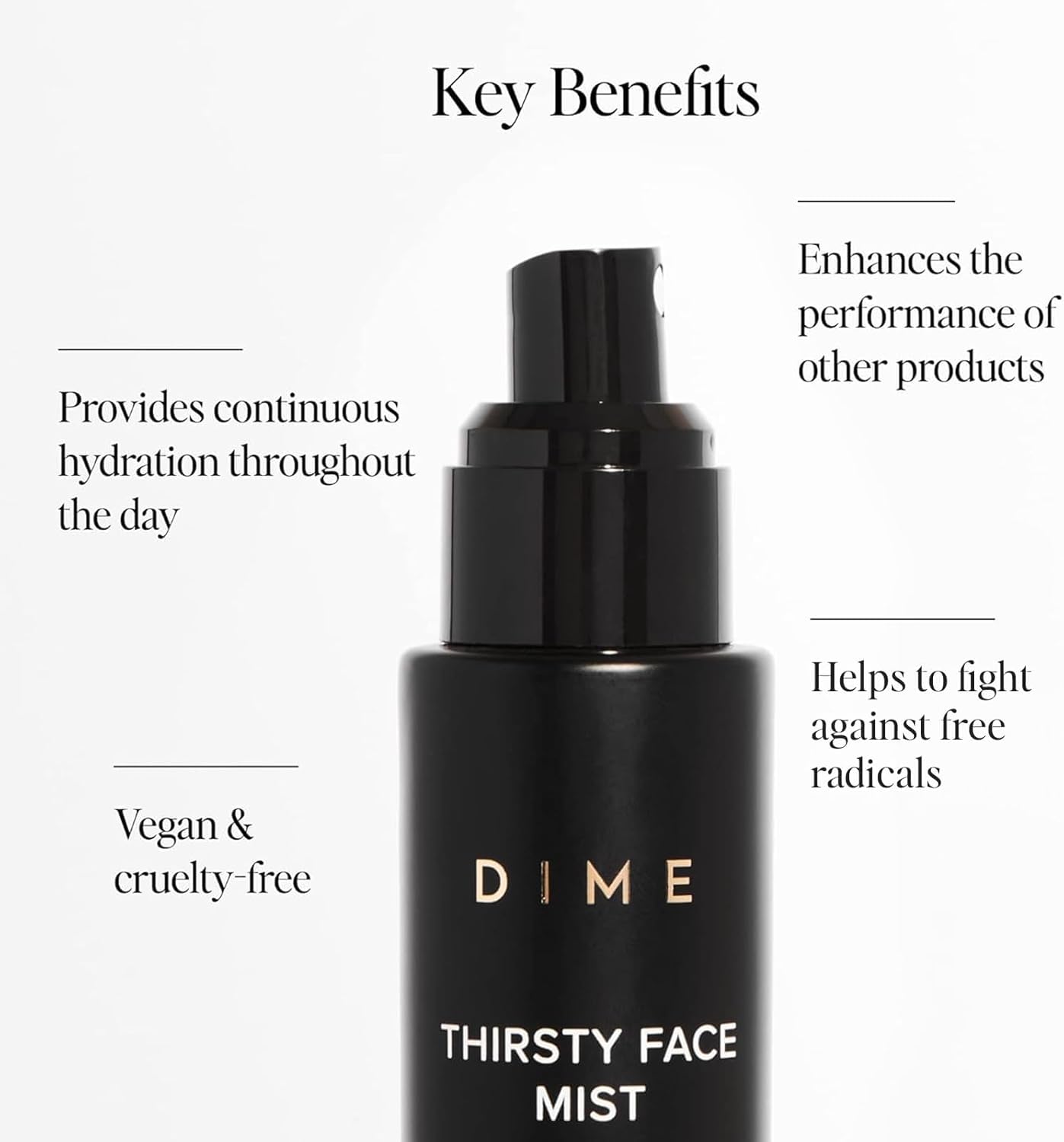 Dime Beauty Thirsty Face Mist with Electrolytes, Meadowfoam, and Sea Buckthorn, Hydrating Facial Spray, 2 oz / 60 ml