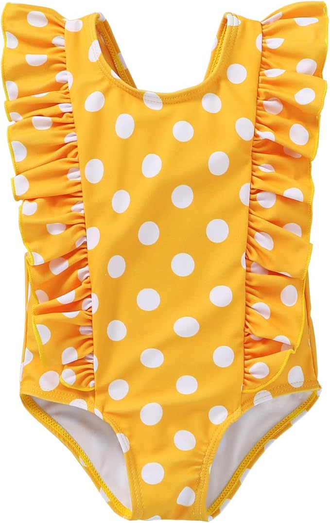 Newborn Baby Girl Ruffle Swimsuit Infant Toddler One Piece Floral Bikini Beach Bathing Swimwear Set