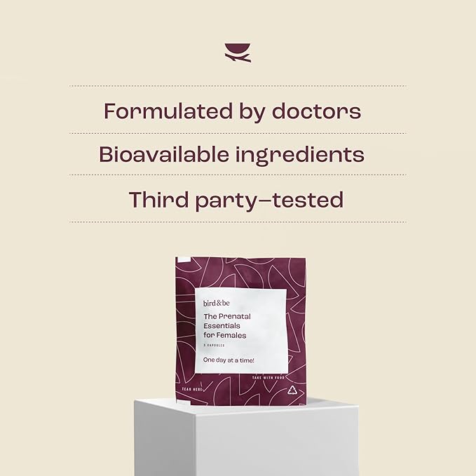The Prenatal Essentials for Females - Vitamins to Support Pregnancy - Folic Acid, Methylated Folate, DHA (Omega-3), Choline and More - 30-Day Supply