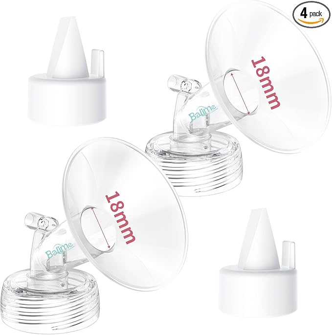 18MM Flange and Duckbill Valve Set Compatible with Spectra S1 S2 9 Plus, Wide Mouth Breast Pump Replacement Parts, Multiple Size Options 13–30mm, Not Original Accessories
