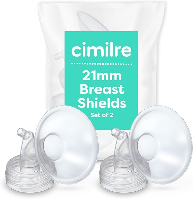 Cimilre 21MM Breast Shields, Spare & Replacement Breast Shields for The Cimilre Breast Pump, Comfortable Breast Pump Parts for Nursing Moms, 21MM Shields (Set of 2)