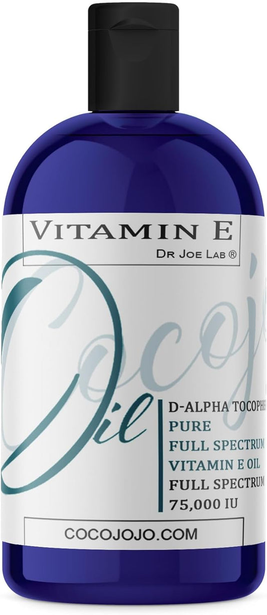 Vitamin E Oil - Pure, Full Spectrum, Undiluted, D Alpha Tocopherol, 75,000 IU - 16 oz - For Skin Hair Nails Body Care Hydrating Rejuvenating - Packaging May Vary
