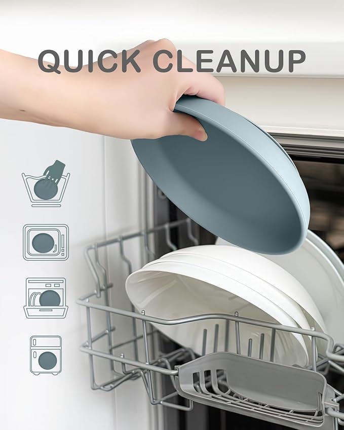Classic Silicone Suction Plates for Toddler Baby Kids (3 Pcak), BPA Free Baby Plates with Suction that Stick & Stay, Deeper Toddler Dishes Microwave & Dishwasher Safe