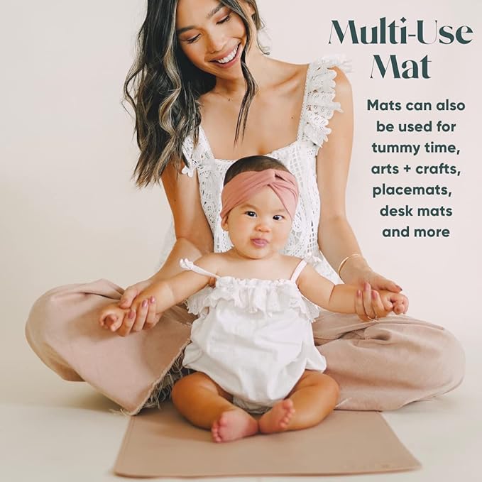 Ava + Oliver Vegan Leather Baby Changing Mat (16 X 30 in) - Multipurpose Wipeable and Portable Diaper Changing Pad - Foldable for Travel (Pink Sand)