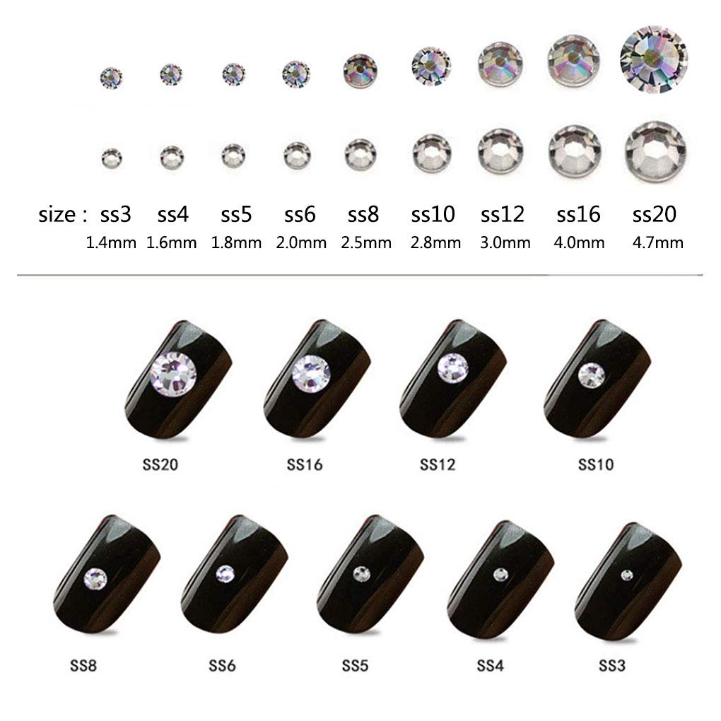 Rhinestones flat back gems round DIY decorative Nail Face and apparel accessories ss3-20 mix size(1440pcs violet)