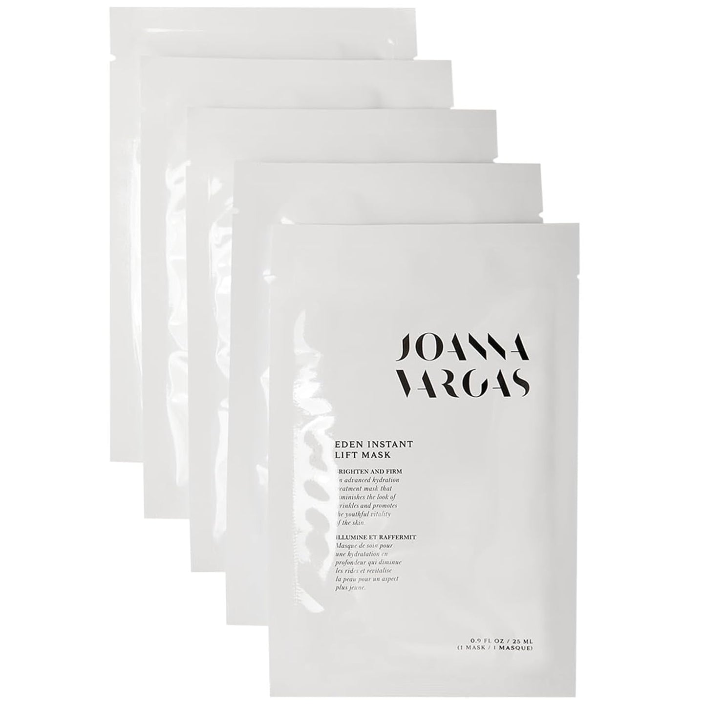 Joanna Vargas Eden Instant Face Lift Facial Mask – Hydrating Collagen Sheet Mask for Glowing Skin – Firming Face Mask with Hyaluronic Acid – Anti Aging Facial Mask for Women – 5 sheets