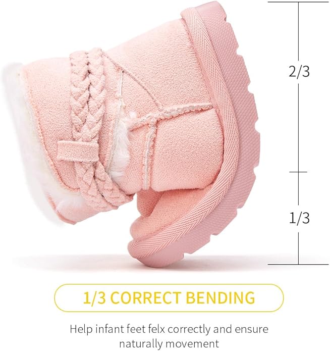 BMCiTYBM Girls Boys Snow Boots Warm Winter Fur Lined Baby Shoes (Infant/Toddler/Little Kid)