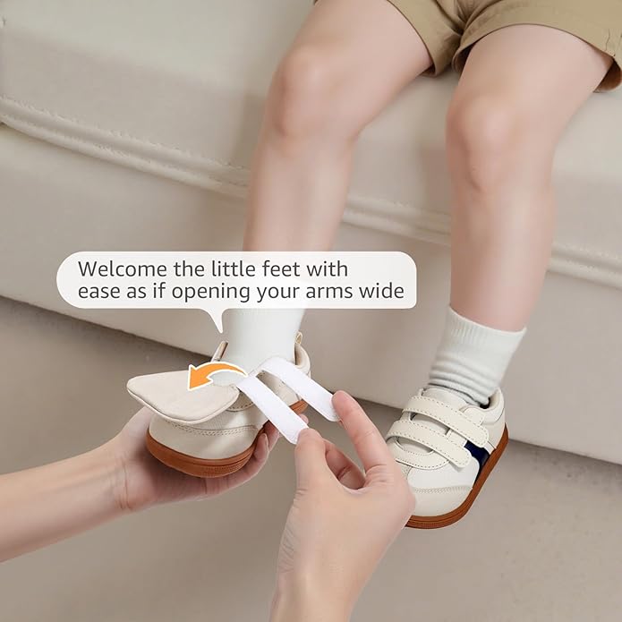 Toddler Wide Toe Box Barefoot Shoes Boys Girls Sneakers Zero Drop Kid Tennis Running Shoes Lightweight Non-Slip Comfortable Infant First Walking Shoe Outdoor Activities School