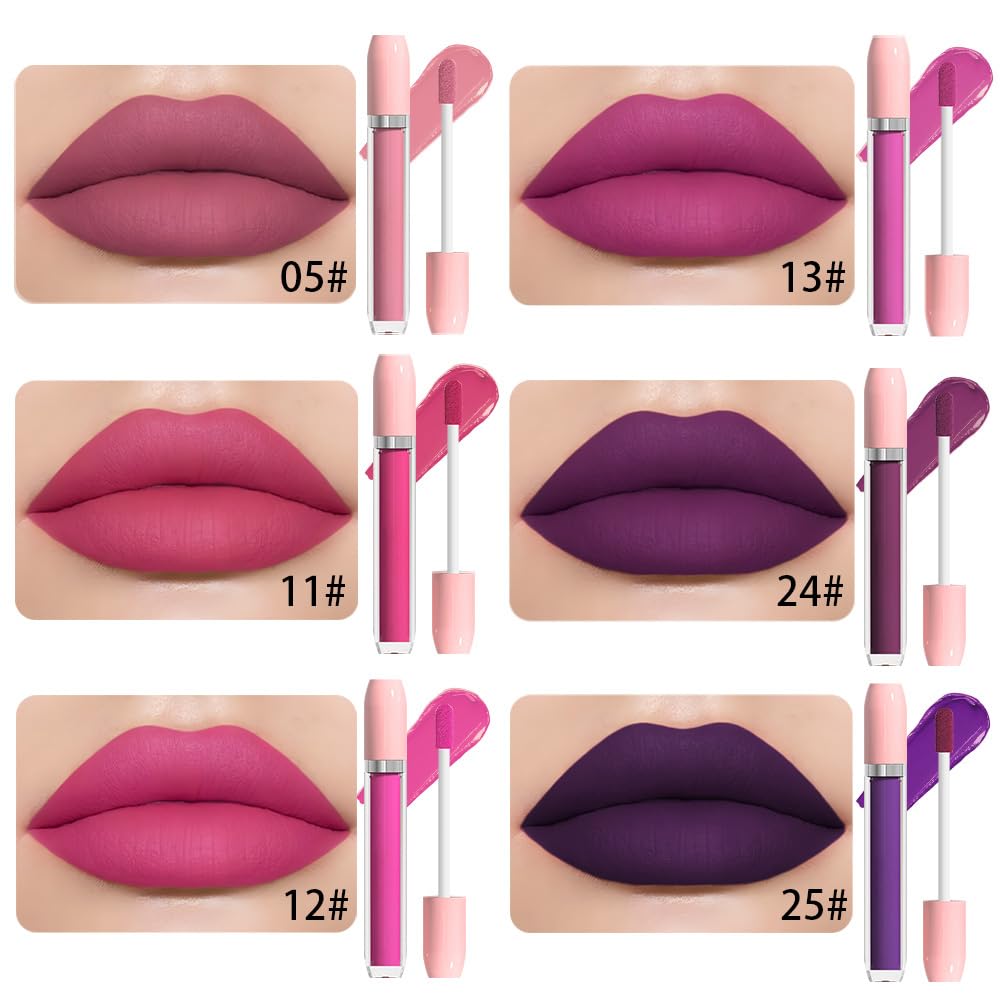 BINGBRUSH Super Matte Longwear No-Budge Stay On Smudge Proof Liquid Lipstick Long Lasting Makeup for Women,Highly Pigmented Color and Instant Shine, Cheeky, Soft Matte Lip Cream Lightweight Lipgloss