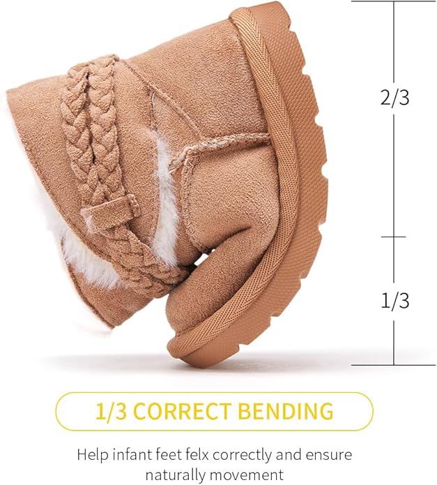 BMCiTYBM Girls Boys Snow Boots Warm Winter Fur Lined Baby Shoes (Infant/Toddler/Little Kid)