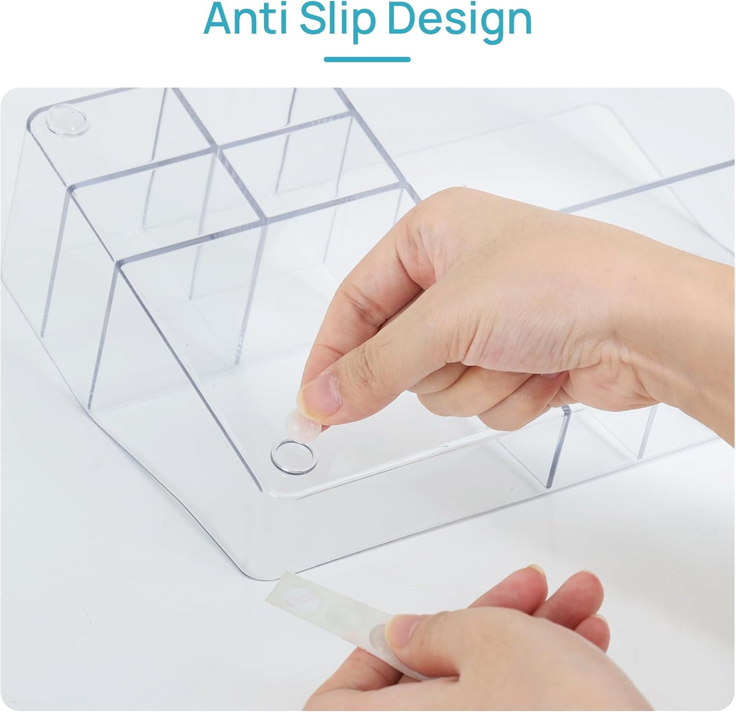 Vtopmart 1 Tier Clear Makeup Organizer, Cosmetic Storage for Dresser Countertop and Bathroom Vanity, Beauty Holder for Lipstick Brush Skincare