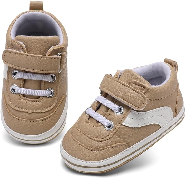 Clowora Baby Boys Girls Shoes Non-Slip Rubber Sole Sneakers Infant First Walking Toddler Crib Shoes Newborn Loafers Flats.