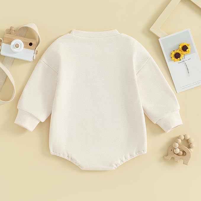 VISGOGO Newborn Infant Baby Boy Girls Oversized Romper Little Dude Sweater Onesie Coming Home Outfit Neutral Clothes