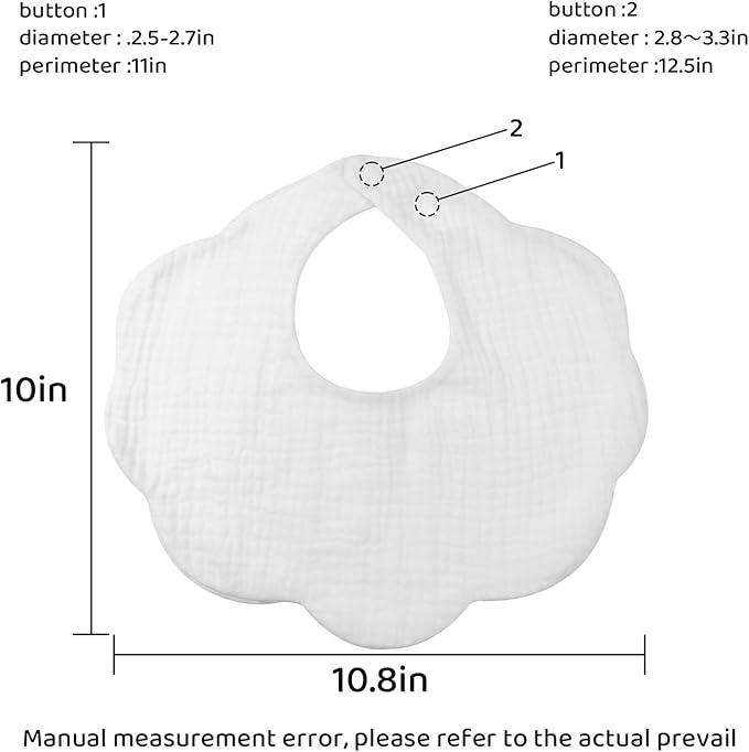 Baby Bibs Muslin Bibs for Baby Girl Boy for Drooling and Teething 10 Pack