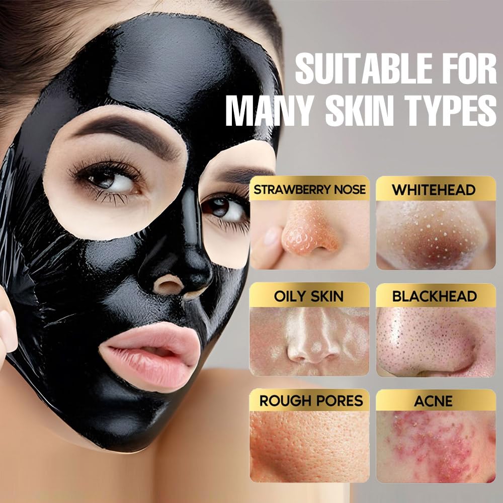 Blackhead Remover Mask, Black Activated Charcoal Face Mask Skincare Peel Off, Blackhead Peel Off Face Mask Blackheads Remover Strip Facial Mask for All Skin Types(2.1 Fl.oz)