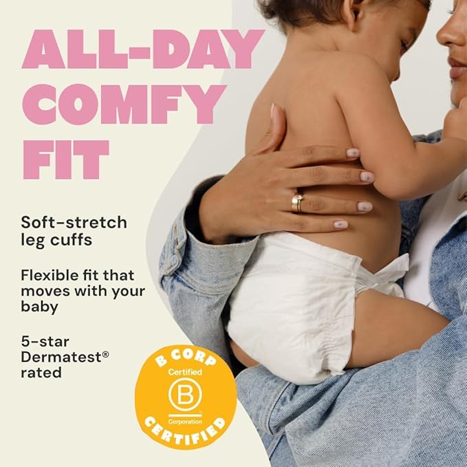 DYPER Baby Diapers Size 4 (24 Count) – Plant-Based, Hypoallergenic, Fragrance-Free & Ultra Absorbent Disposable Diapers for Day and Overnight Skin Protection, Single Pack Size 4 Diapers