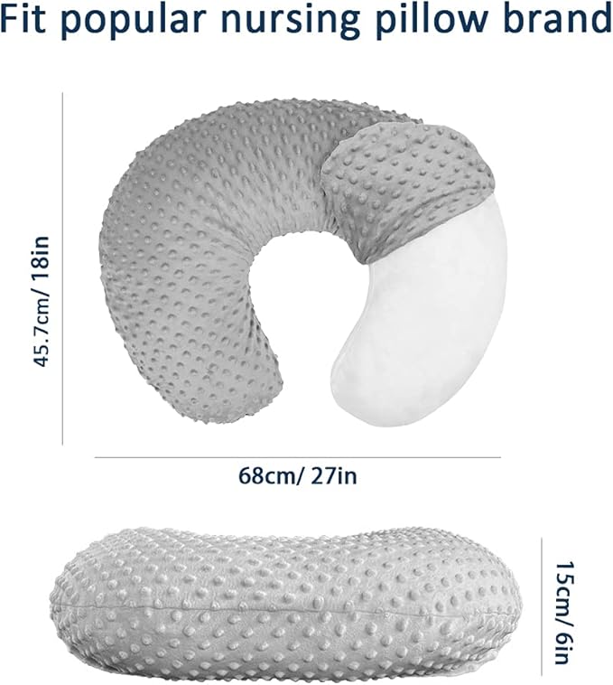 iEvolve Minky Nursing Pillow Cover Breast Feeding Pillow Cover Slipcover U Shape for Baby Boy Girl,Cover Only(Coral)