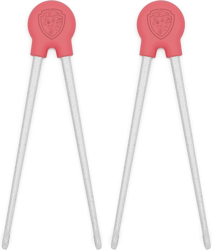 Lalo PAW Patrol Chopsticks For Kids - Set of 2 Training Chopsticks Made of Silicone and Eco-Friendly Wheat Straw PP - Ages: 2 Years And Up - Easy to Clean & Dishwasher Safe - Marshall