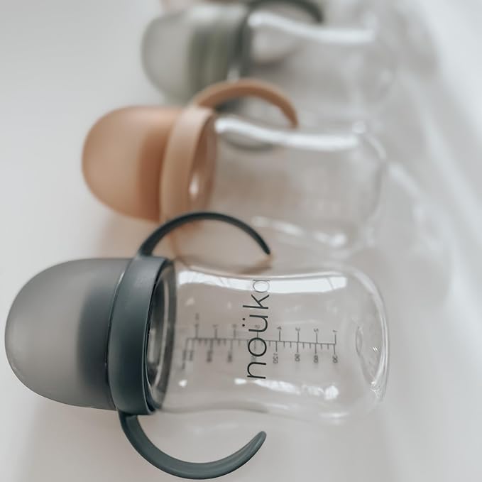 nouka Soft Spout Tritan Sippy Cup | Leak Proof and Easy Grip | Removable Handles | Moss