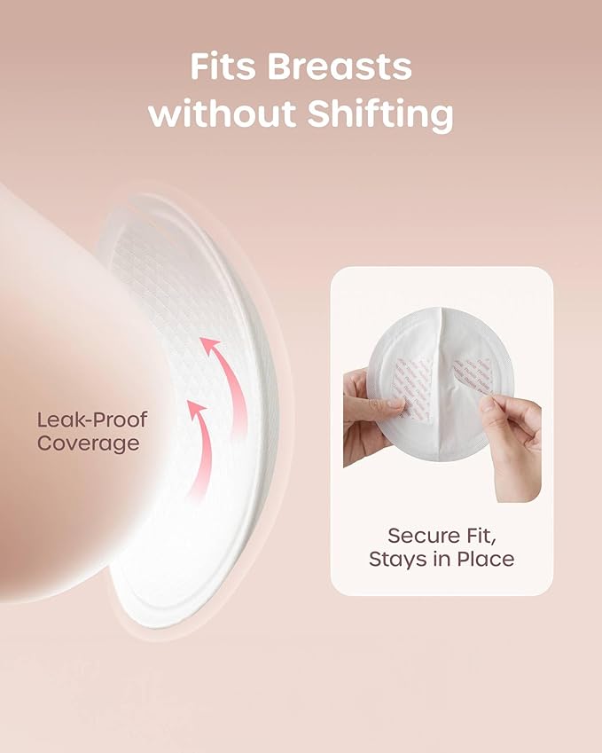 Nuliie Super Absorbent & Featherlight Disposable Nursing Pads 150 Count, Stay Dry, Soft & Breathable Breast Pads for Leaking Milk, Leakproof, Individually Packaged Breastfeeding Essentials for Moms