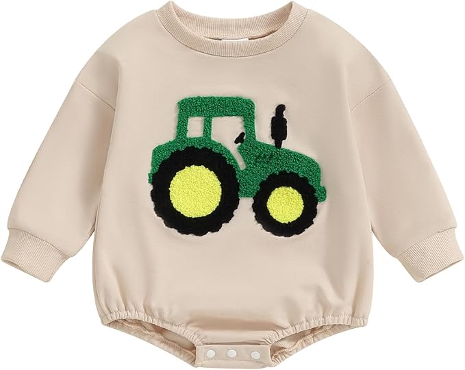 VISGOGO Newborn Infant Baby Boy Girls Oversized Romper Little Dude Sweater Onesie Coming Home Outfit Neutral Clothes