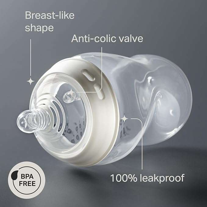 Tommee Tippee Natural Start Anti-Colic 9 oz BPA Free Baby Bottles, 0+ Months, Slow Flow Breast-Like Nipple, Self Sterilizing, Designed for Seamless Transition Between Bottle & Breast, Pink, Pack of 2