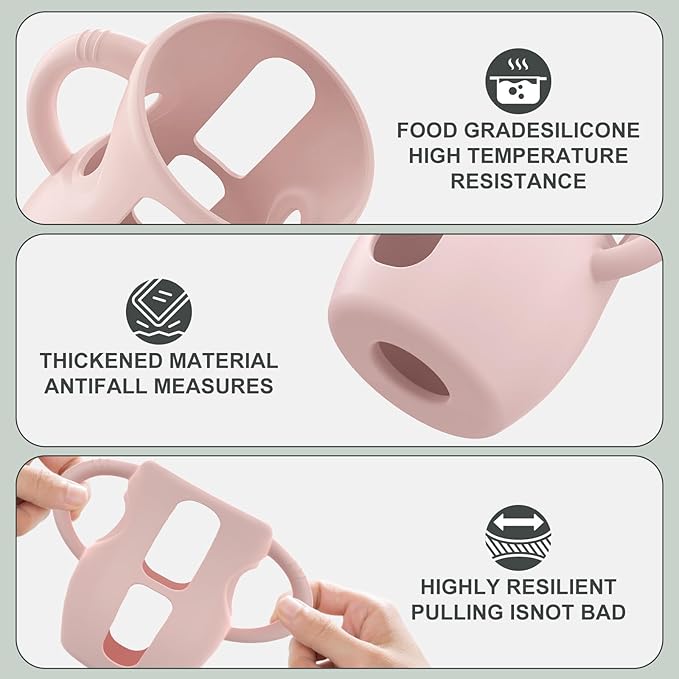 3PCS Philips Avent Glass Bottle Silicone Sleeves with Handles, Compatible with Philips Avent Glass Bottles 8 oz, Suitable for Avent Baby Bottles 8 oz, and Easy to Clean