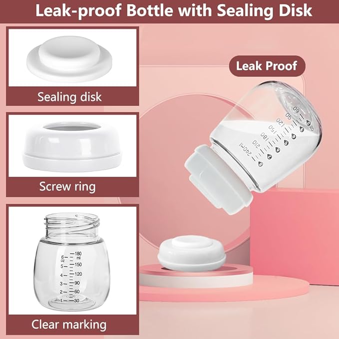 Full Breast Pump Parts with 30mm Oval Soft Rim Flanges and Wide-Mouth Base Connector for Spectra S2 S1 9 Plus SG, Medela, Lansinoh Pumps, Include Flange, Valve, Backflow Protector, Tubing and Bottle
