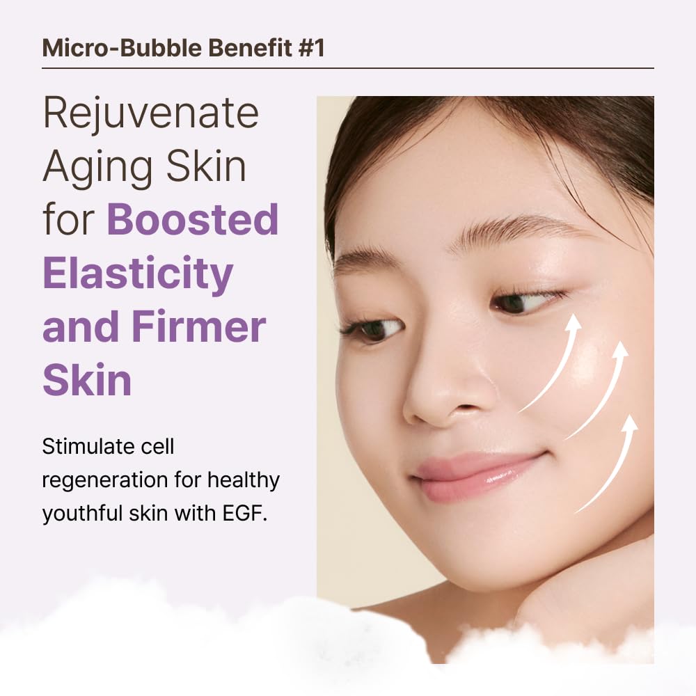 MENOKIN 30 Seconds Quick Bubble Mask [REPAIR] - [EGF Liposome] in Micro-bubbles for Skin Restoration, Hypoallergenic Bubble Capsule for Deep Repair, Korean Skin Care Essential, 70 Uses, fl.oz