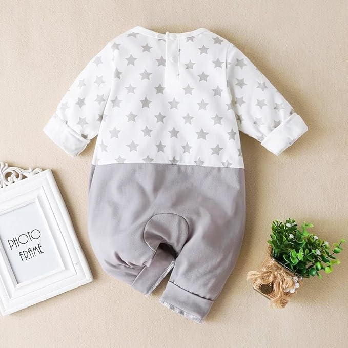 Cute Giraffe + Zebra With Floral Print Long Sleeve Baby Girl Clothes White Jumpsuit For Baby One-Piece Romper