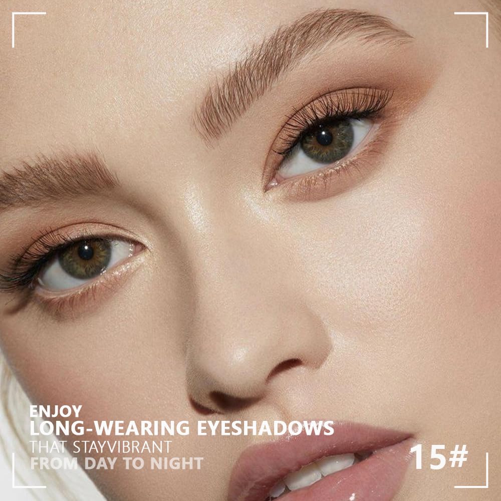 Kaely Powder Eyeshadow Quad, Natural Brown Matte Eyeshadow Palette Makeup, Neutral Eye Shadow Palette for Older Women Pigmented Waterproof, sombras para ojos, Blendable, Cruelty-free, 15