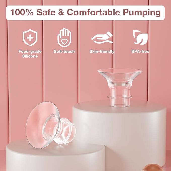 Flange Inserts 17mm for 24mm Flanges/Shields of Pumps, Softer Silicone Flange Insert Compatible with Momcozy/Spectra/eufy/Medela/TSRETE Breastpump, Replacement Pump Parts Flanges Sizing Kit, 6PCS-17mm