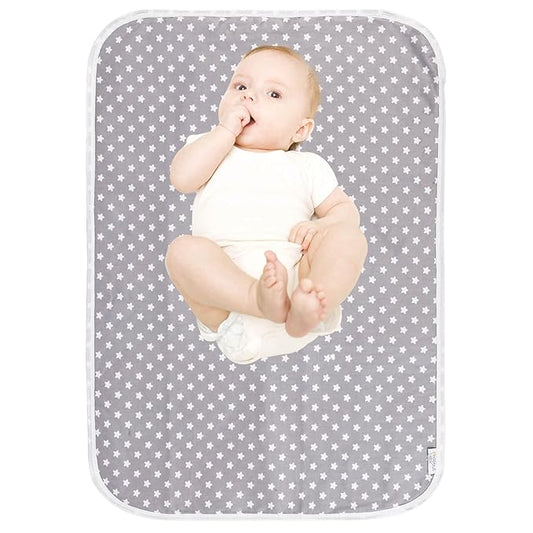 Baby Diaper Changing Pad, 21 5/8" x 31.5" Waterproof Changing Pad Liners - Reusable Soft and Absorbent Portable Changing Mat(Star1PCS)