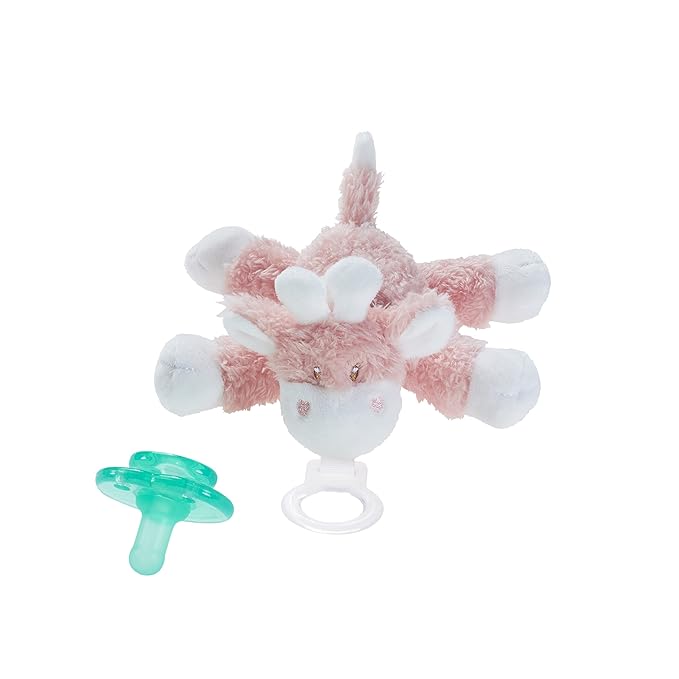 Nookums Paci-Plushies Buddies Adapts to Name Brand Pacifiers, Suitable for All Ages, Plush Toy Includes Detachable Pacifier (Gemma The Giraffe)
