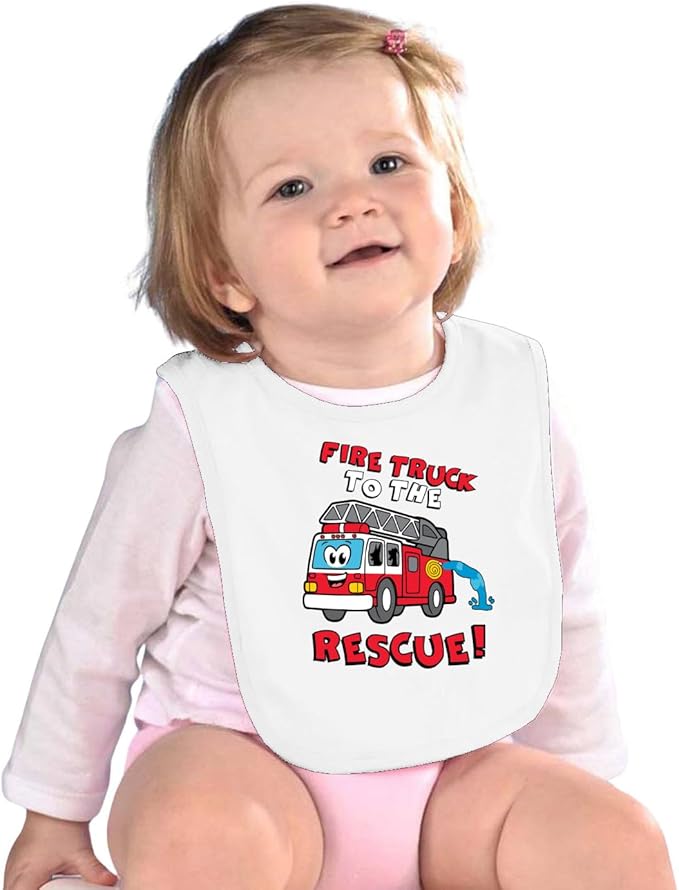 Wild Bobby Fire Truck to the Rescue Funny Cute Humor Infant Premium Jersey Baby Bib
