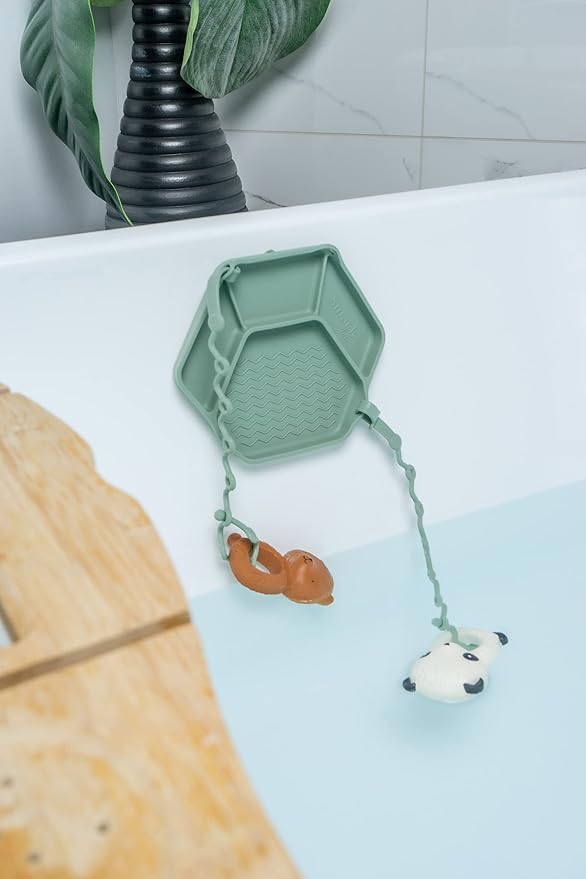 Smack Fun - The Original All-in-one Suction Plates + Safety Toy Straps - Silicone Suction Plates for Toddlers + Baby - First Foods + Self-Feeding. Comes with 2 Straps (Cambridge Blue)