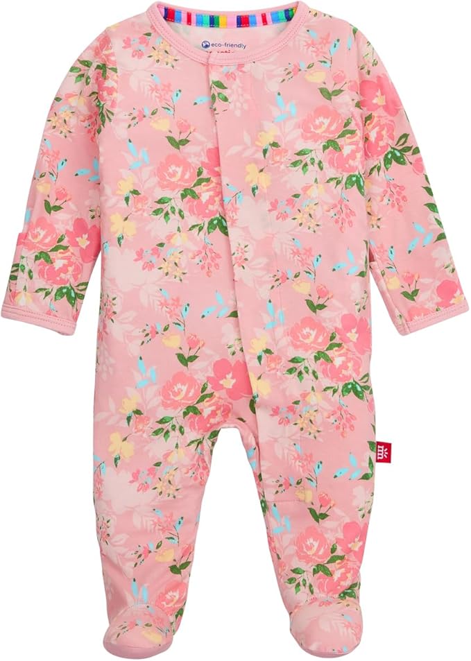 Magnetic Me Girls Modal Magnetic Baby Footie Pajamas | Silky Soft Modal Fabric | Baby Sleepers Available Sizes PRE - 24M