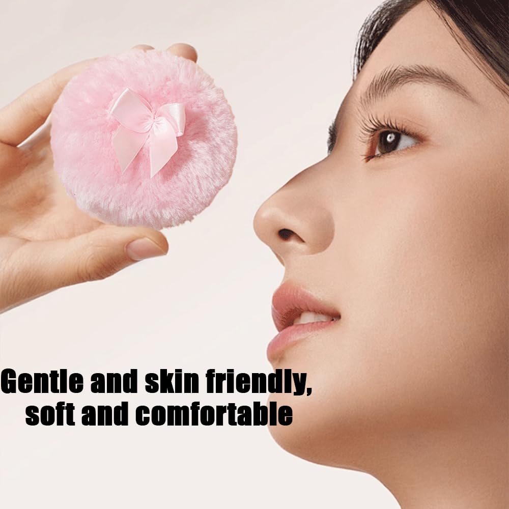 Luxury 4 Inch Glass Powder Container with 2 Soft 3.5" Puffs｜Non-Sealed Refillable Organizer for Body Powder,Makeup & Jewelry｜Setting Powder Applicator w/ Loose Powder Storage(Butterfly-Dazzling Color)