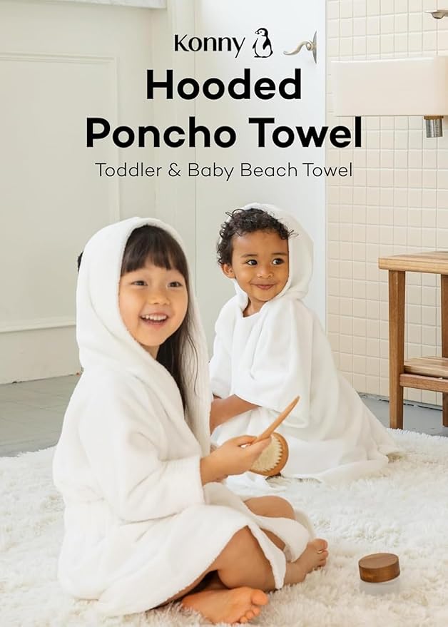 Konny Baby Hooded Towel Rayon from Bamboo Cotton Baby Bath Beach Towel Hooded Poncho, Oeko-TEX, Ultra Soft & Quick-Dry, Newborn Boys Girls Toddler (Pink, Medium)