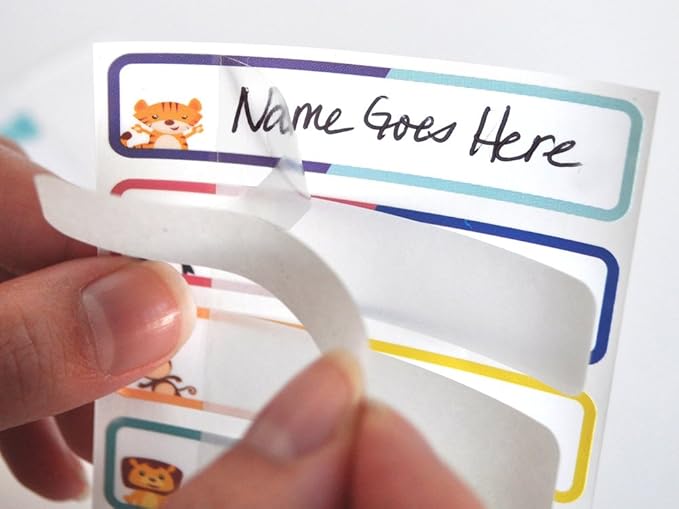 Bottle and Food Labels, Write-On, Freezer Safe, Self-Laminating, Waterproof Kids Name Labels for Baby Bottles, Sippy Cup for Daycare School, Dishwasher Safe (Playful Patterns)