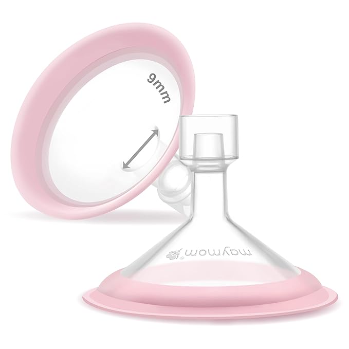 9mm Maymom MyFit Shields, Pano Series; Compatible with Medela Breast Pump- PersonalFit, Freestyle, Harmony, Maxi, Freestyle Flex Connector; Connect to Maymom Widemouth/Narrow Connector, 2pcs