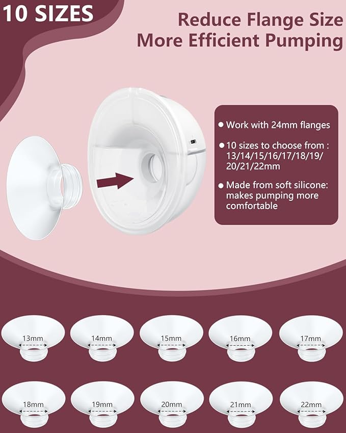 1pcs Breast Pump Flange Insert 22mm Compatible with Momcozy M9/M6/M5/S12 Pro/S9 Pro/V1 Pro/V2 Pro Wearable Breast Pump, Replace for Momcozy Pump Flange Insert, BPA Free, OEM, Not Original Parts