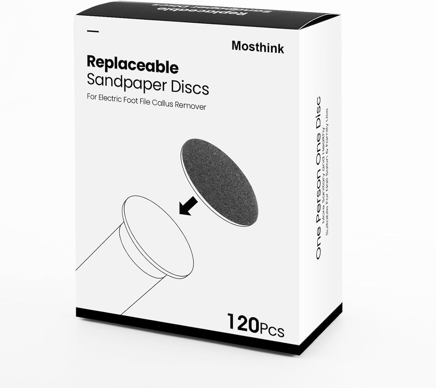 120pcs Replacement Sandpaper Refill Discs for Electric Foot File Callus Remover Tool for Men Women Dead Cracked Hard Skin (80 Grit+80 Grit)